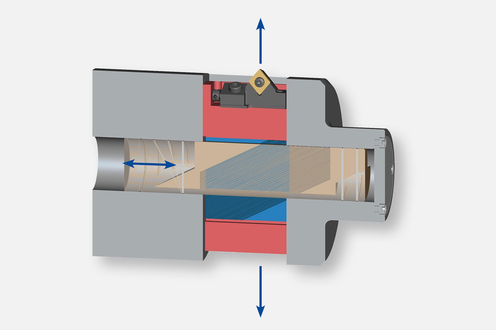 Schematic representation of a linear slide from MAPAL actuating tools.