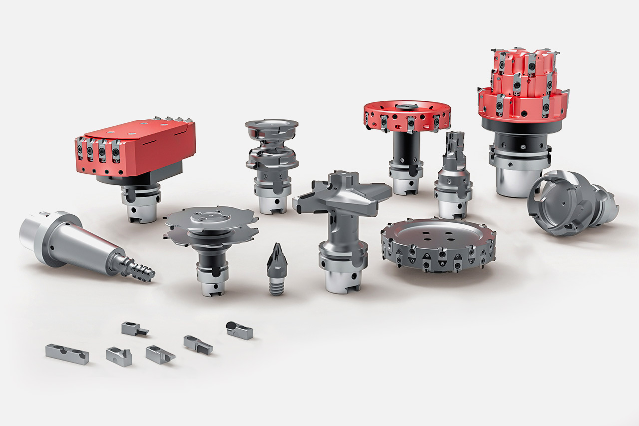 The picture shows a selection of customer-specific special milling tools with PCD cutting edges from MAPAL.