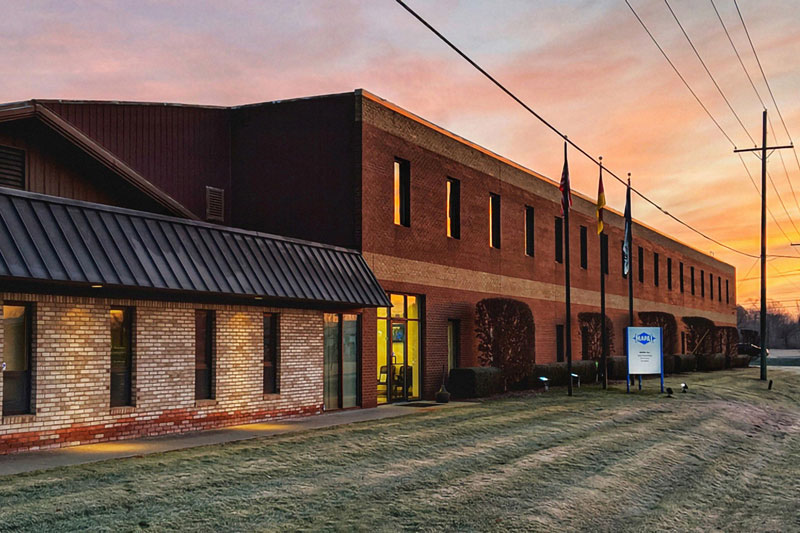 The MAPAL location in Port Huron, Michigan, USA, at dusk.