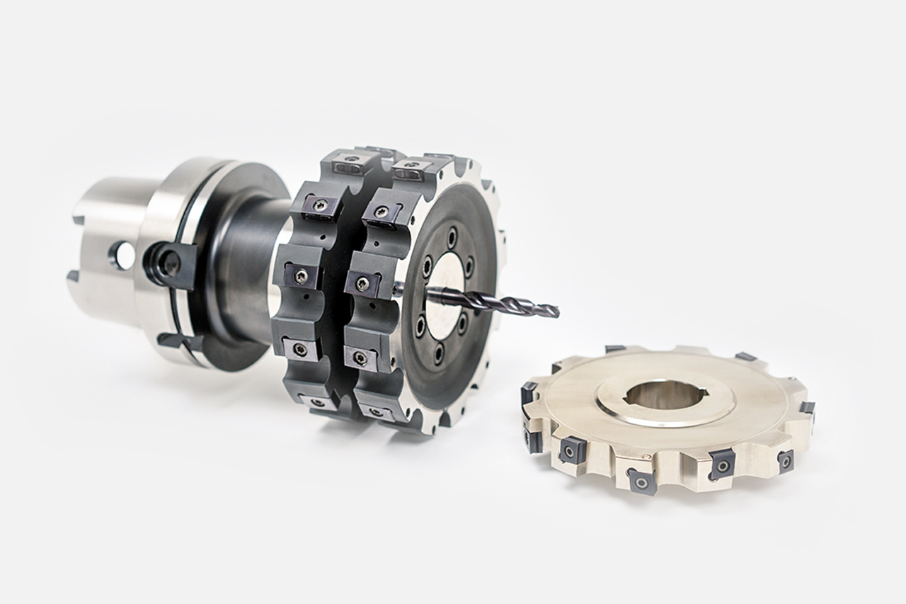 A mounted disk milling cutter and a disk milling head from MAPAL.