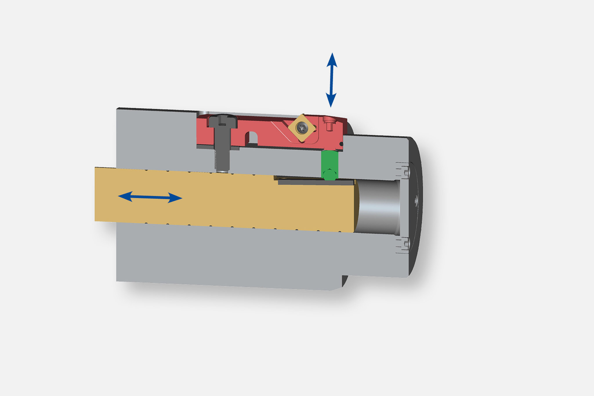 So-called deflection and tilting holders are also used as an output type for MAPAL actuating tools.