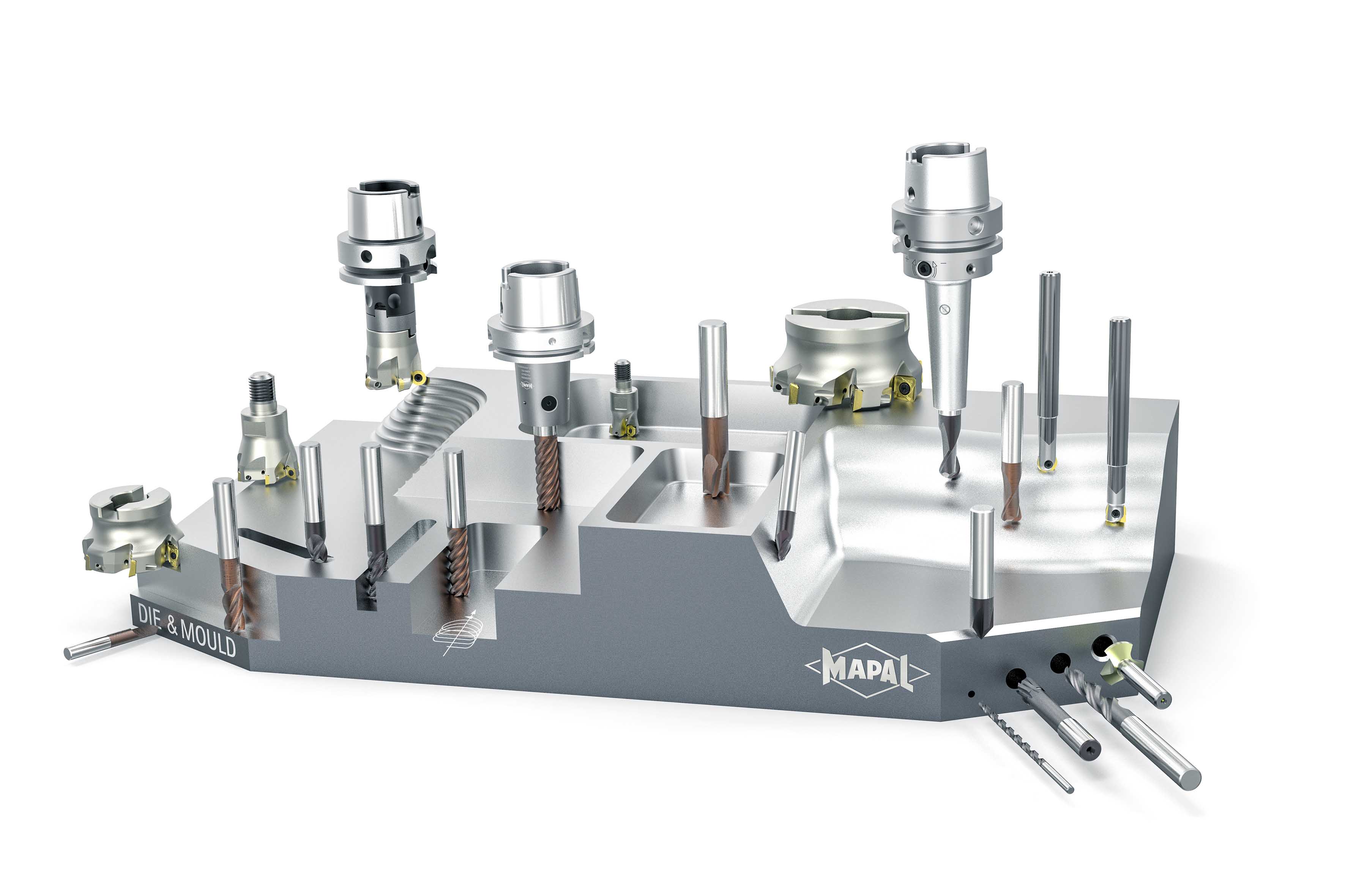MAPAL tools for die and mould making can be seen on an exemplary workpiece.