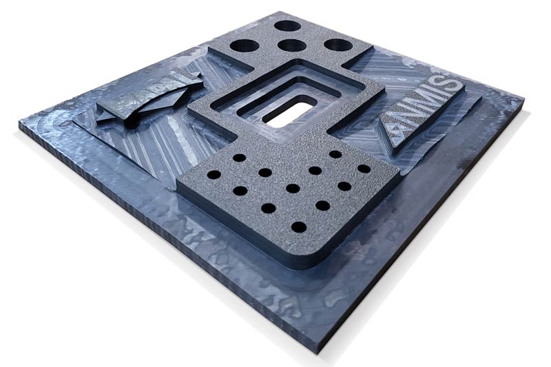 The picture shows the CFRP generic component machined with MAPAL tools.