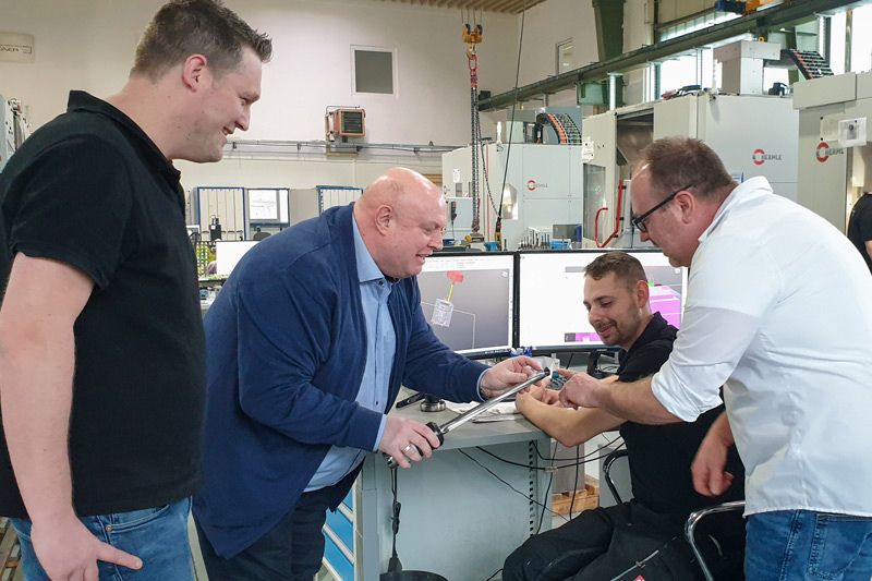 Das Bild zeigt die vier am Projekt beteiligten Dominik Geßner, Uwe Rein, Mario Schäfer und Mike Mangner.