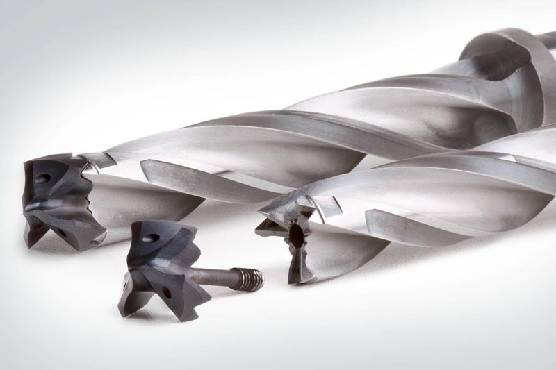 A representative selection of MAPAL tools for drilling from the solid, boring and countersinking.